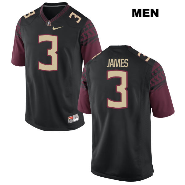 Men's NCAA Nike Florida State Seminoles #3 Derwin James College Black Stitched Authentic Football Jersey BTV3869PH